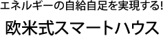 エネルギーの自給自足を実現する!欧米式スマートハウス